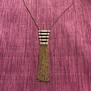 Gold Fringe Necklace NWOT